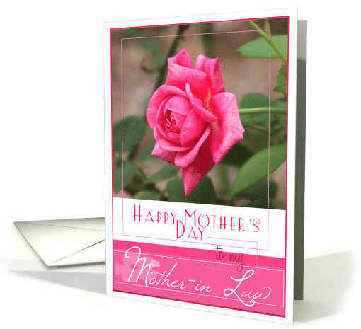 Happy Mothers Day to my Mother in Law with pink rose card (803696)