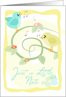 Just a Little Note with Musical Birdies Blank Note Card