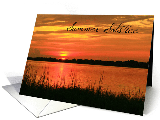 Happy Summer Solstice- Red and Orange Sunset card (820958)