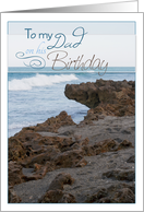 Dad Birthday with Beach Rocks and Waves card