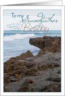 Grandfather Birthday with Beach Rocks and Waves card