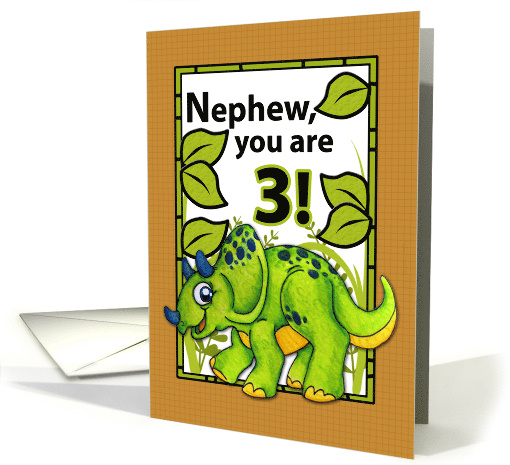 Nephew 3rd Birthday with Dinosaur card (838563)