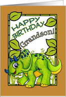 Happy Birthday Grandson with Dinosaur Card
