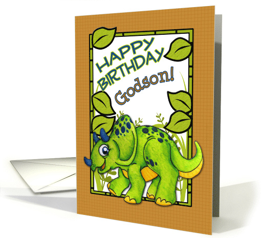 Happy Birthday Godson with Dinosaur card (838631)