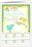 Little Birdies wishing Happy Birthday to My Pen-Pal card