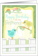 Little Birdies Happy Birthday to My Girlfriend card