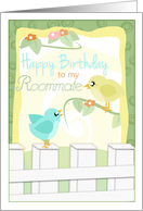 Little Birdies Happy Birthday to My Roommate card