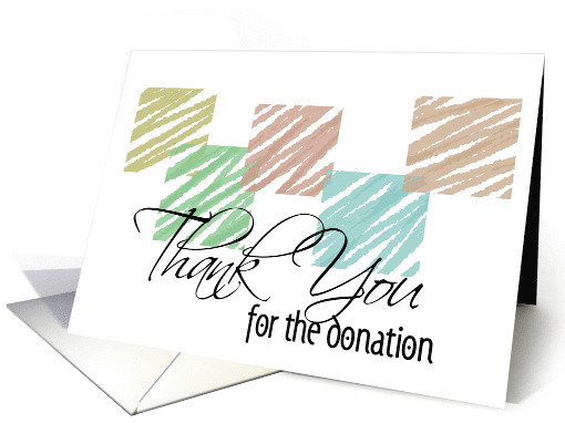 Thank you for the Donation with Simple Color Sketch Blocks card