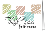 Thank you for the Donation with Simple Color Sketch Blocks card