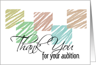 Thank you for you Audition- Simple Color Sketch Blocks card