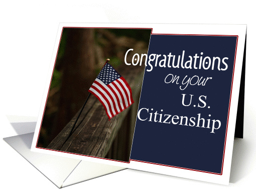 US Citizenship- Congratulations- Flag card (862605)