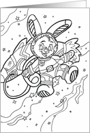 Bunny Astronaut- Color Me! card