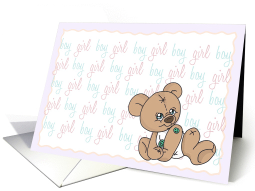 We're Expecting! Gender Neutral- Button Bear Illustration card