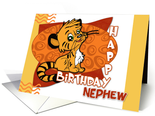 Happy Birthday Nephew with Cute Tiger card (911683)