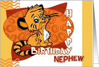 Happy Birthday Nephew with Cute Tiger card