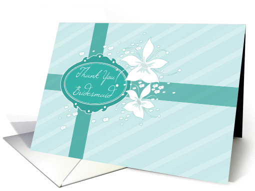 Thank You Bridesmaid- Flowers and Blue card (932845)