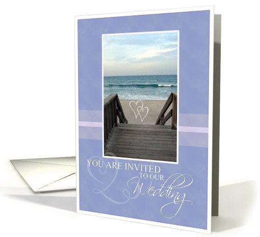 Wedding Invitation- Beach Scene and Hearts card (933910)