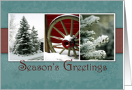 Seasons Greetings from Company Business with Snow and Trees card