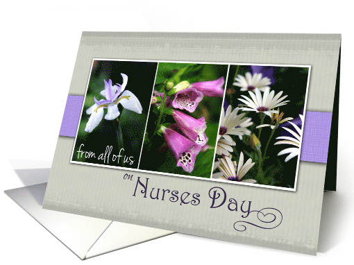 Happy Nurses Day from all of us with Purple Flower Snapshots card