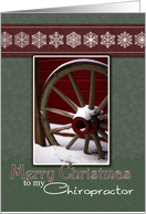 Merry Christmas to my Chiropractor Festive Wagon Wheel Photo card