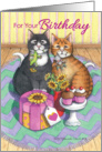 For Your Birthday cats (Bud & Tony) card