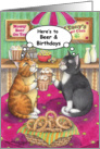 Beer Birthday Cats (Bud & Tony) card