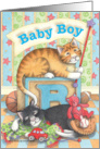 Baby Boy Welcome Cats (Bud & Tony) card