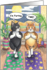 Yoga Posing Birthday Cats (Bud & Tony) card