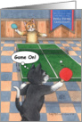 Cat Ping Pong Birthday (Bud & Tony) card