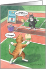 Cat Pickleball Senior Birthday (Bud & Tony) card