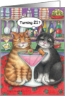 Cats 21st Birthday (Bud & Tony) card