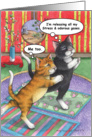 Cats Yoga Humor Birthday (Bud & Tony) card