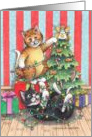 Christmas Tree Lights Cats (Bud & Tony) card