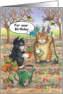 Birthday Garden Cats (Bud & Tony) card