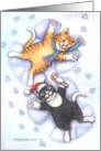 Christmas Snow Angel Cats (Bud & Tony) card