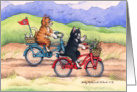Bicycle Riding Cats Birthday (Bud & Tony) card