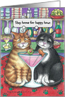 Coronavirus Cats Bud & Tony Cocktail Humor Encouragment card