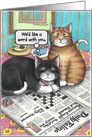 Coronavirus Crossword Puzzle Cats Encouragement Humor card