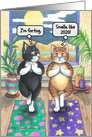 Coronavirus Pandemic Yoga Cats Encouragement Humor card