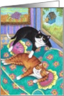 Bud and Tony Cats Sofa Lounging Retirement Congratulations card