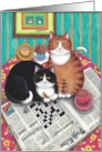 Bud and Tony Cats Crossword Puzzle Birthday card
