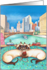 Siamese Cats by Chicago River and Skyline card