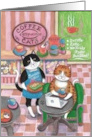 Bud and Tony Cats Coffee Cafe Birthday card