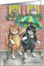 Cats W/Umbrella Get Well (Bud & Tony) card