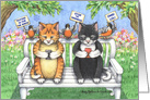 Cats Texting Birthday (Bud & Tony) card