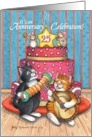25th Anniv. Invite Cats (Bud & Tony) card