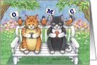 Cats Texting Happy Birthday (Bud & Tony) card