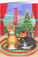 Holiday Greetings, San Francisco Xmas Cats (Bud & Tony) card