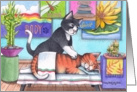 Massage Birthday Cats (Bud & Tony) card