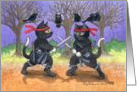 Ninja Cats, Happy Halloween (Bud & Tony) card